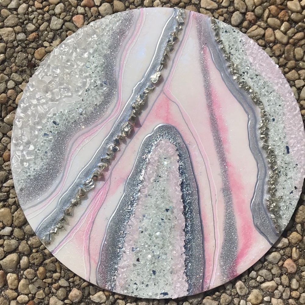 Pink goddess inspired Epoxy resin geode